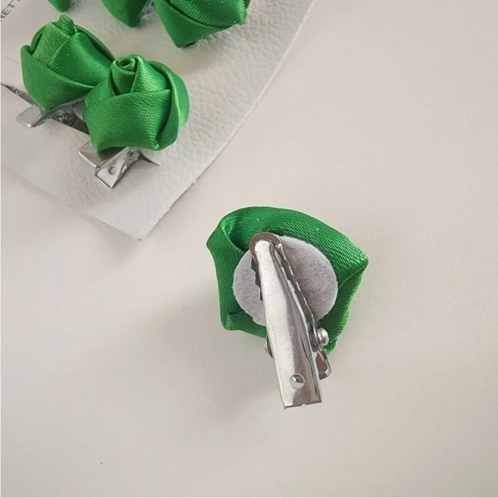 Free People Green Rosemary's Rose Set Of 6 Clips NWT